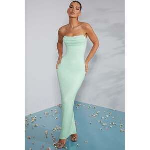 Oh Polly Embellished Bandeau Cowl Neck Maxi Dress in Mint 4